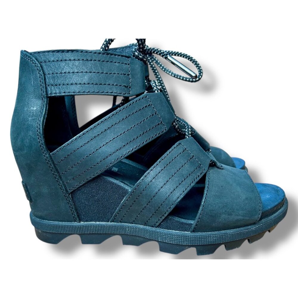 Sorel Blue Wedge Sandals